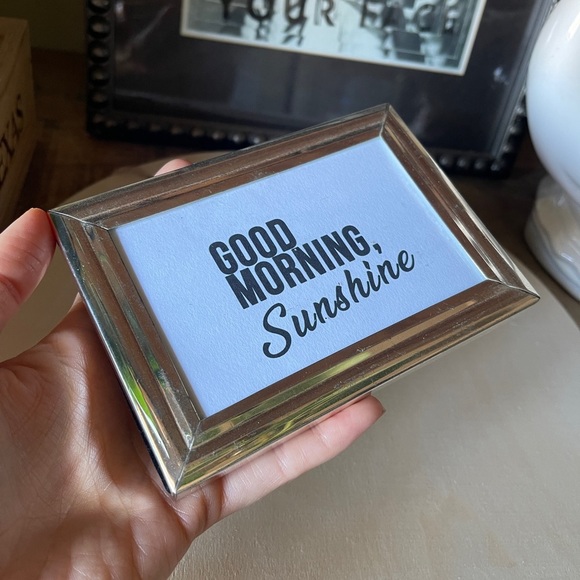 3.5 x 5 silver frame original art good morning sunshine bedroom art living room - Picture 3 of 8
